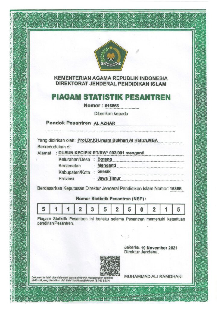 IJIN OPERASIONAL PONDOK PESANTREN